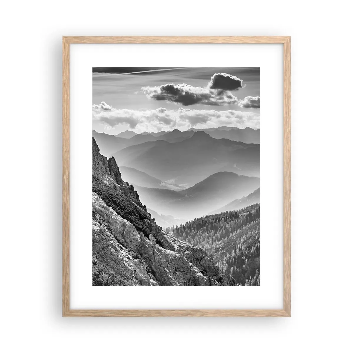 Poszter világos tölgy keretben - Egészen a horizontig - 40x50 cm