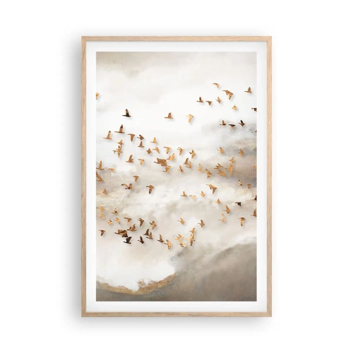 Poszter világos tölgy keretben - Itt az idő... - 61x91 cm