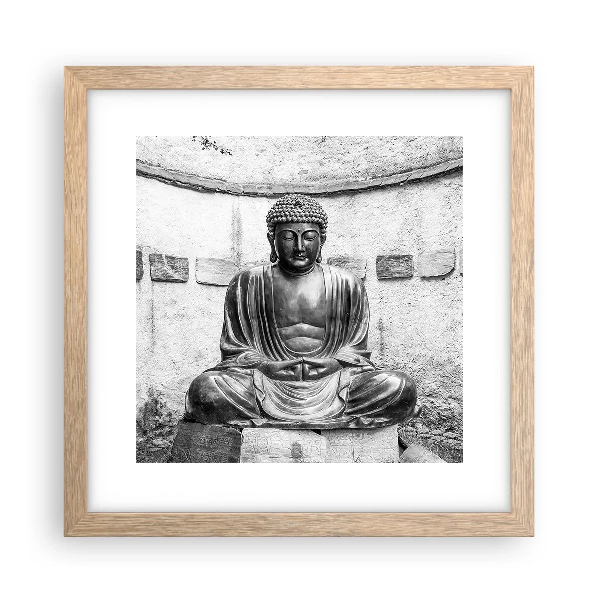 Poszter világos tölgy keretben - A béke forrásánál - 30x30 cm