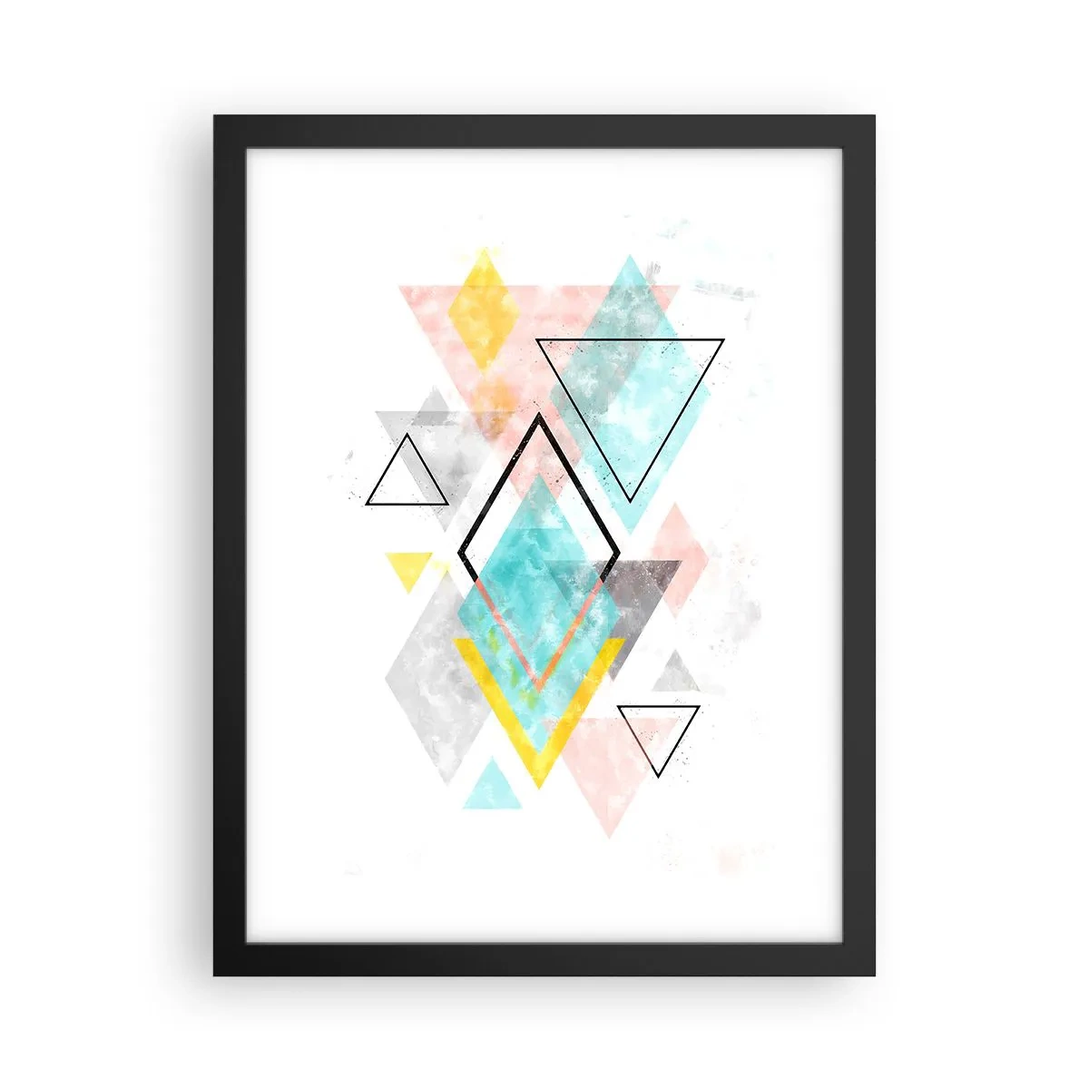 Poszter fehér keretben - Geometriai játék - 30x40 cm