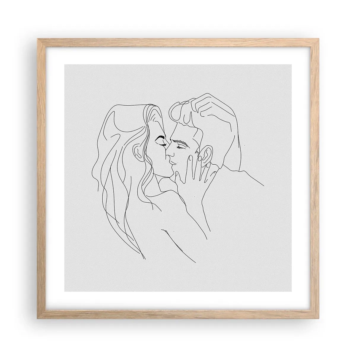 Poszter világos tölgy keretben - Ugyanaz a vonalón - 50x50 cm