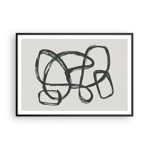 Poszter fehér keretben - Hurkolt absztrakció - 100x70 cm