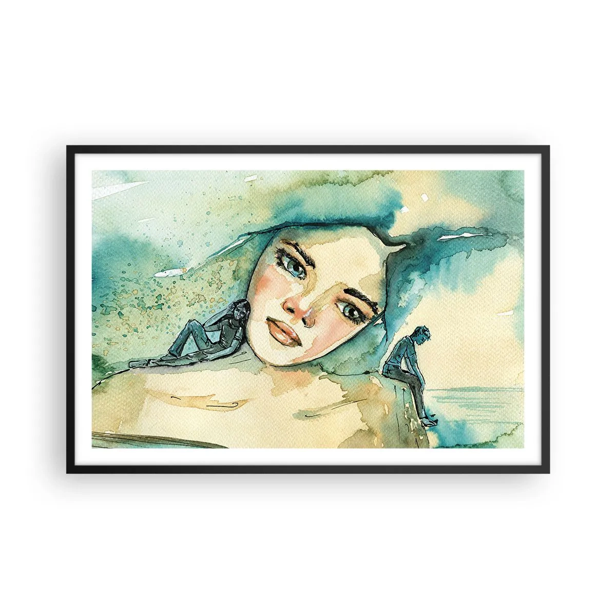 Poszter fehér keretben - Am I blue? - 91x61 cm