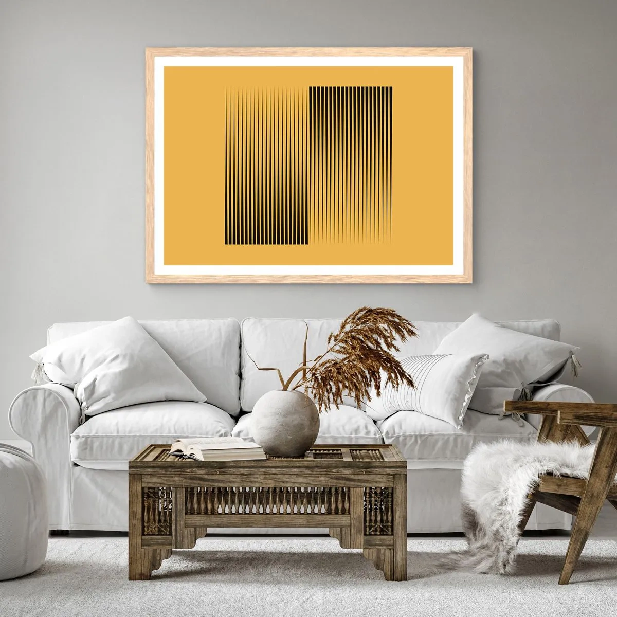 Poszter világos tölgy keretben - Az ellentétek négyzete - 70x50 cm