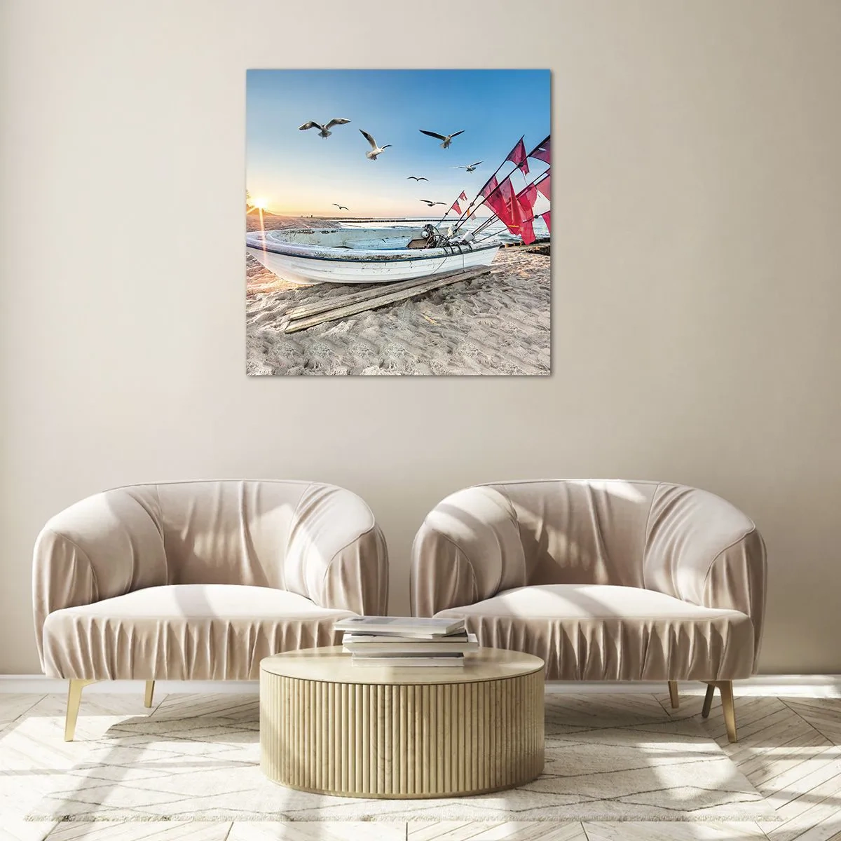 Üveg kép - Megérdemelt pihenés - 70x70 cm