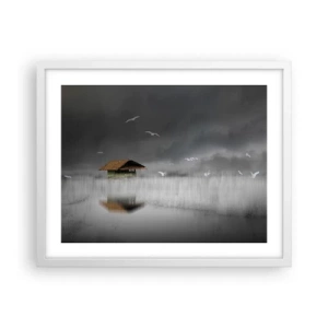 Poszter fekete keretben - Menedék az esőtől - 50x40 cm