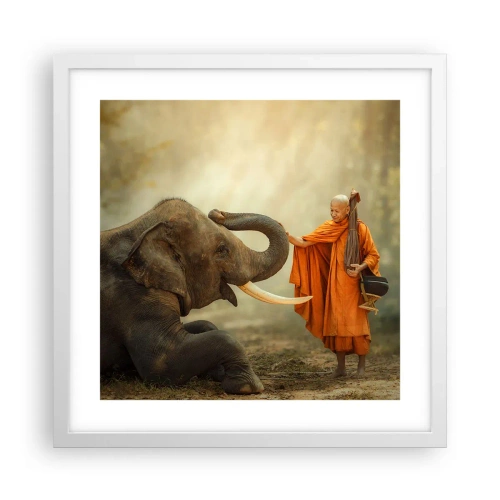 Poszter fekete keretben - Találkozás az utazáskor - 40x40 cm