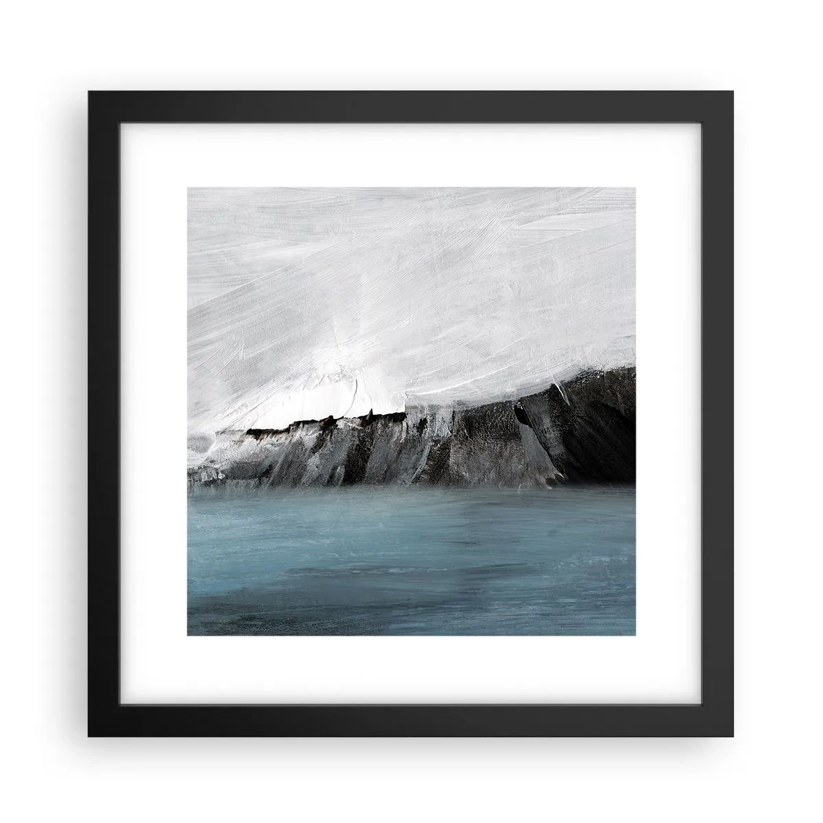 Poszter fehér keretben - Víz - föld: az elemek összecsapása - 30x30 cm