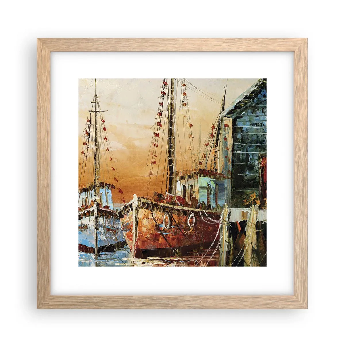 Poszter világos tölgy keretben - Nyugodt visszatérés - 30x30 cm