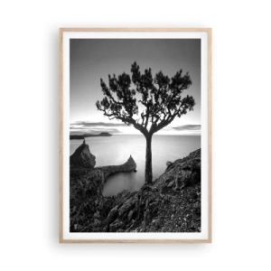 Poszter világos tölgy keretben - Béke a horizontig - 70x100 cm