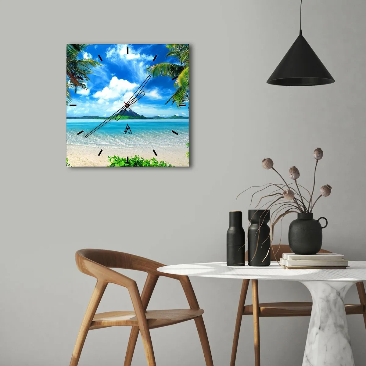 Falióra, Óra - A trópusi azúrkék - 40x40 cm