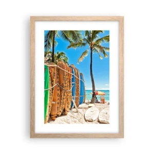 Poszter világos tölgy keretben - Napos mulatság - 30x40 cm