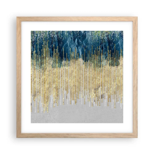 Poszter világos tölgy keretben - Aranyozott határ - 40x40 cm