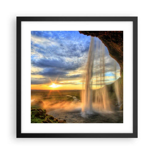 Poszter fehér keretben - Cseppfátyol mögötti világ - 40x40 cm