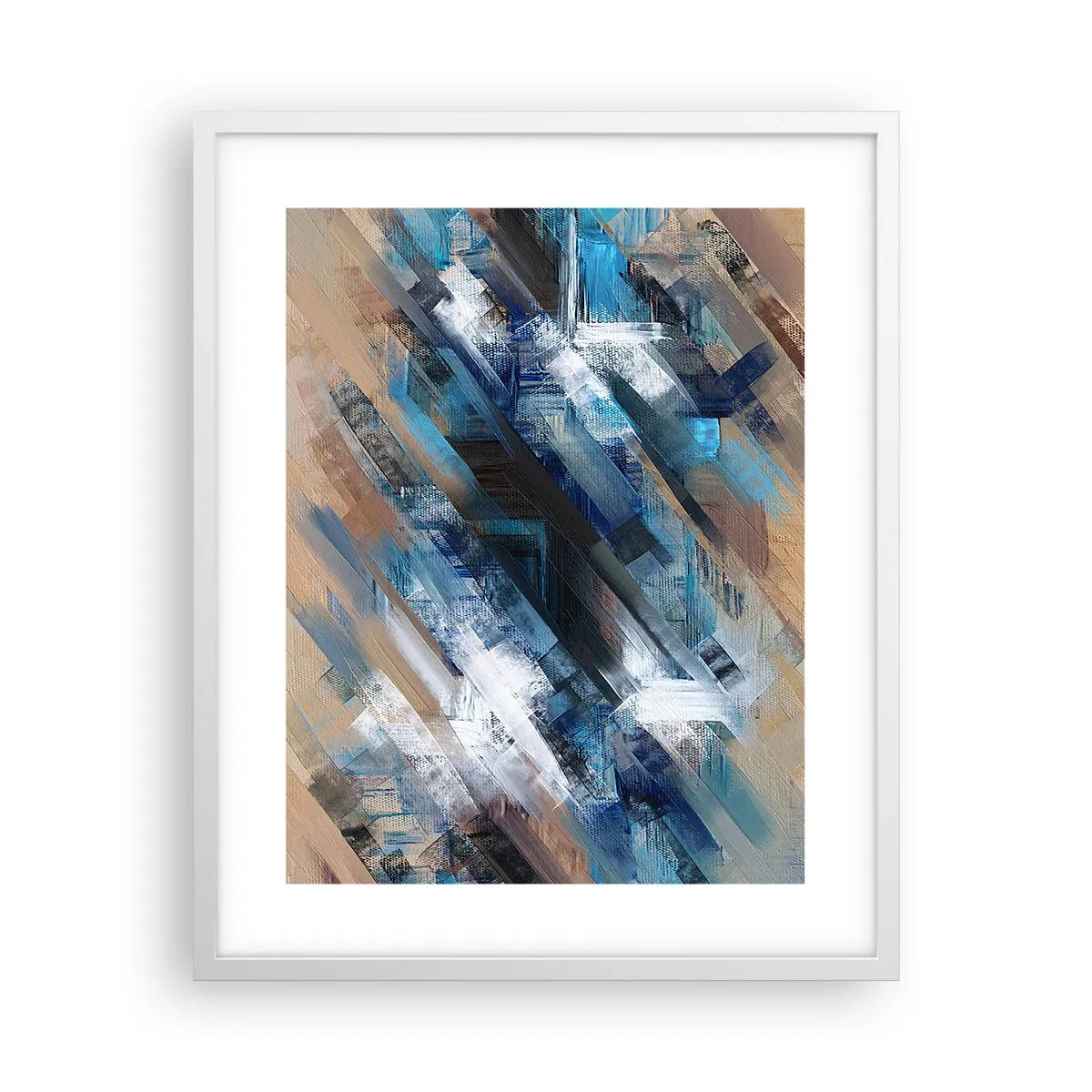Poszter fekete keretben - Kék ferdén - 40x50 cm