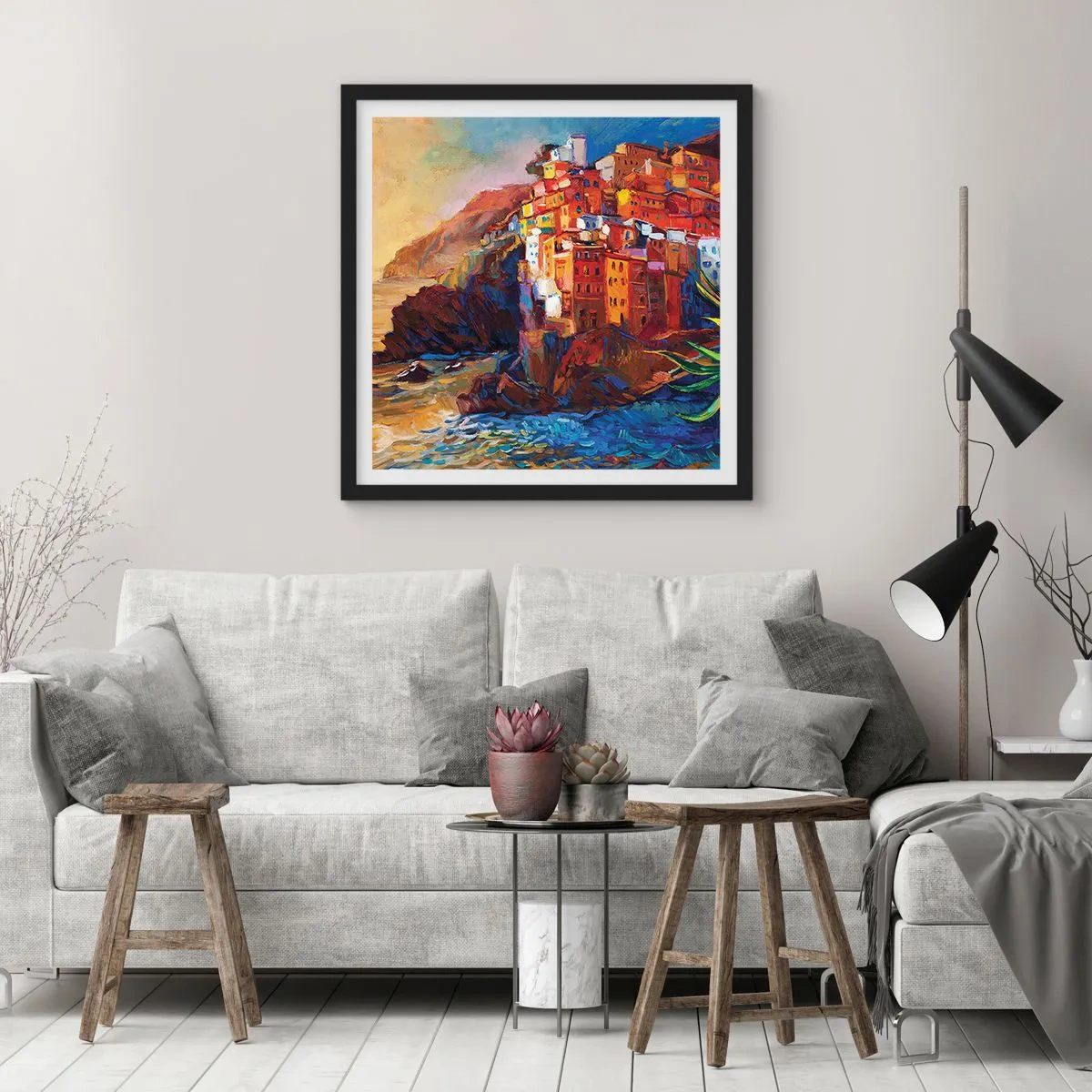 Poszter fehér keretben - Olasz hangulatok - 40x40 cm