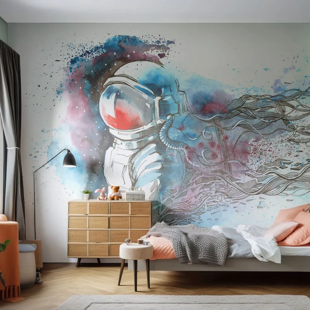 Fotótapéta Premium Canvas - Egy az egyben az űrrel - Űrhajós, Űrhajós, Absztrakció - 450x315 cm