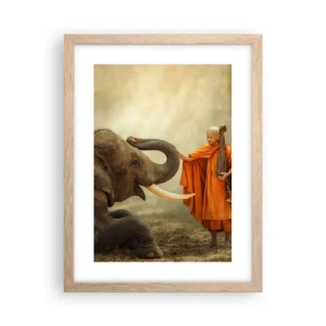 Poszter világos tölgy keretben - Találkozás az utazáskor - 30x40 cm