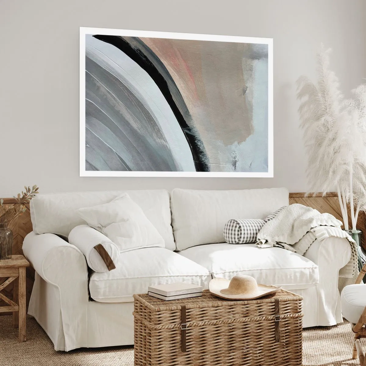 Poszter - Kompozíció: a fekete és szürke íve - 91x61 cm