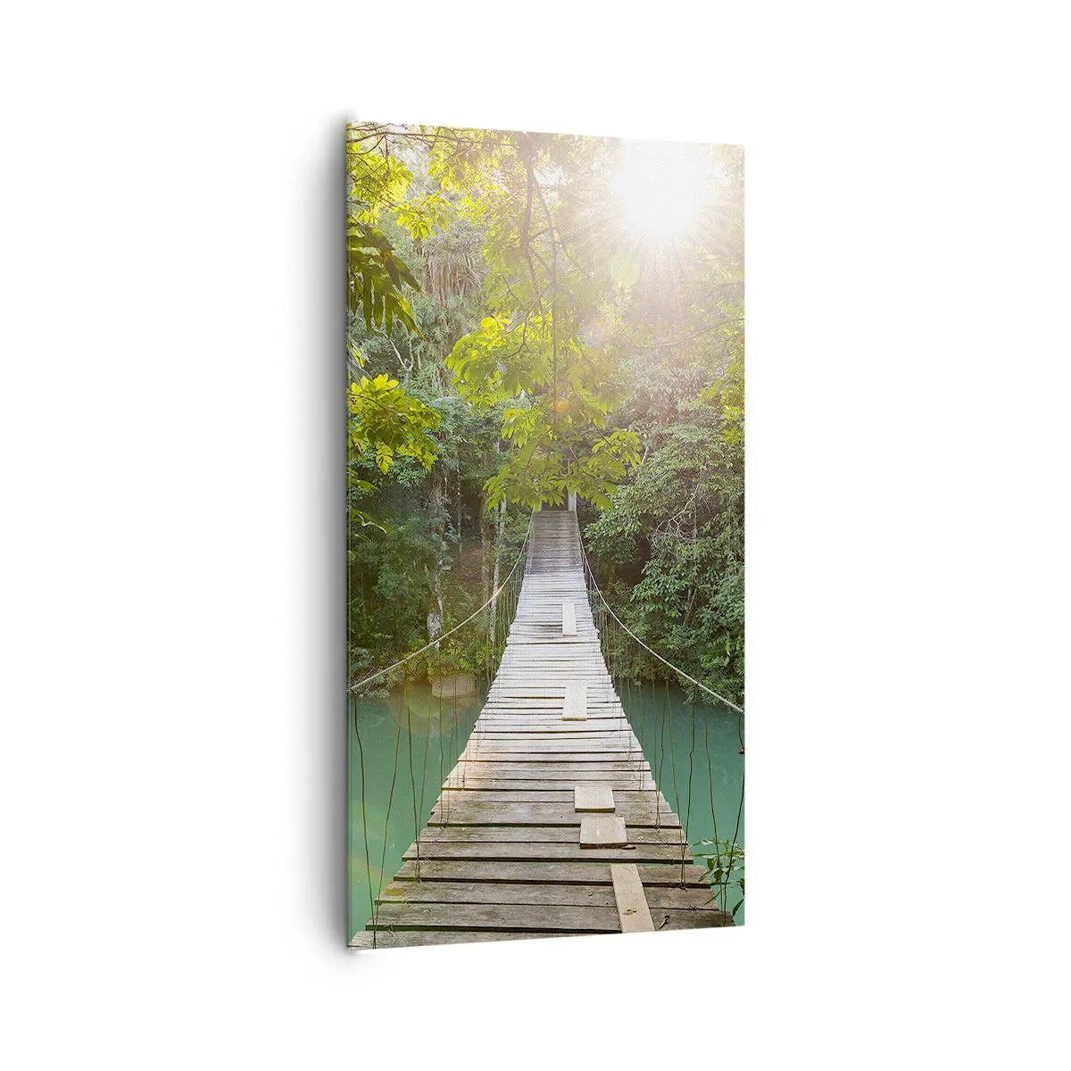 Vászonkép - Az azúrkék vízen át az azúrkék erdőbe - 65x120 cm