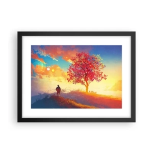 Poszter fehér keretben - Zarándok a célállomáson - 40x30 cm