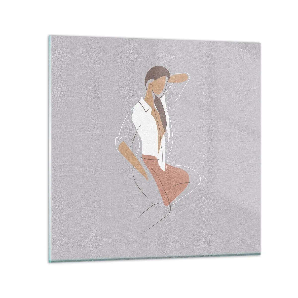 Üveg kép - Kecsesség kontúrja - 40x40 cm