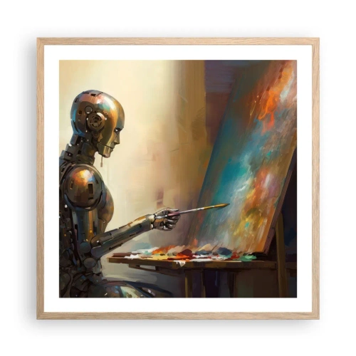 Poszter világos tölgy keretben - A jövő művészete - 60x60 cm