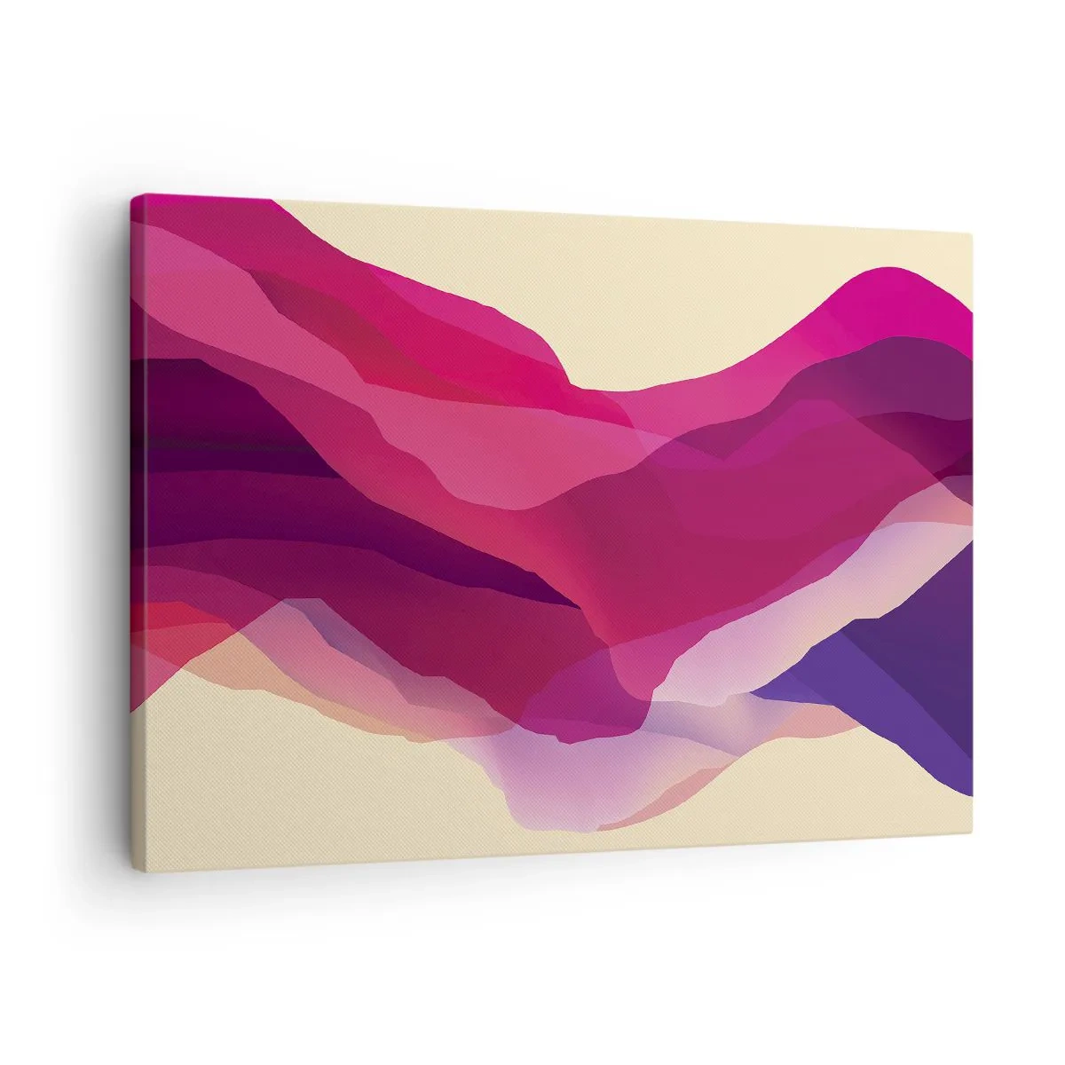 Vászonkép - Absztrakt hullámok lila és rózsaszín árnyalatokban világos háttér előtt - 70x50cm - Bíbor hullámok - Modern fali dekoráció nappalihoz és hálószobához ARTTOR