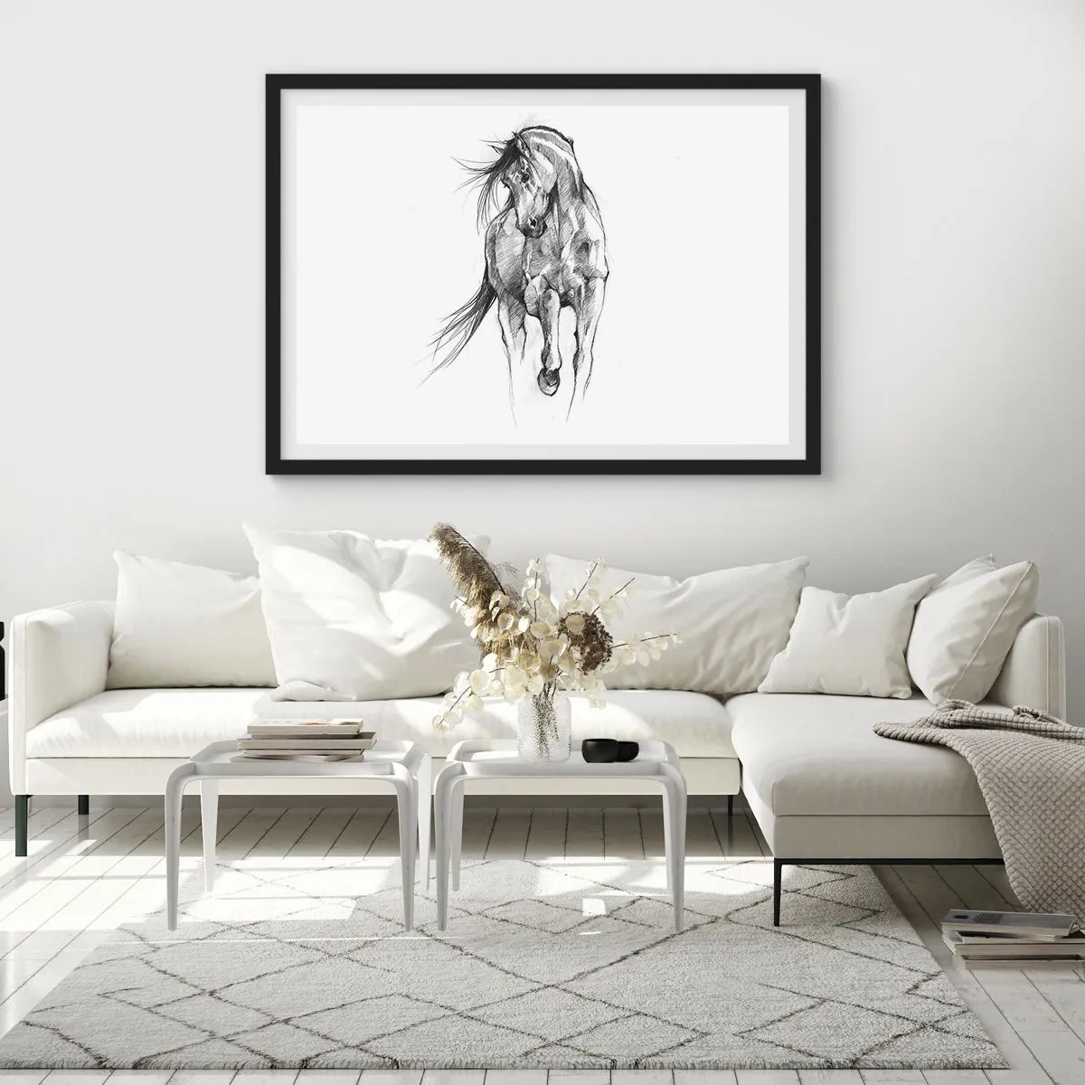 Poszter fehér keretben - Kecses ügetésben - 100x70 cm