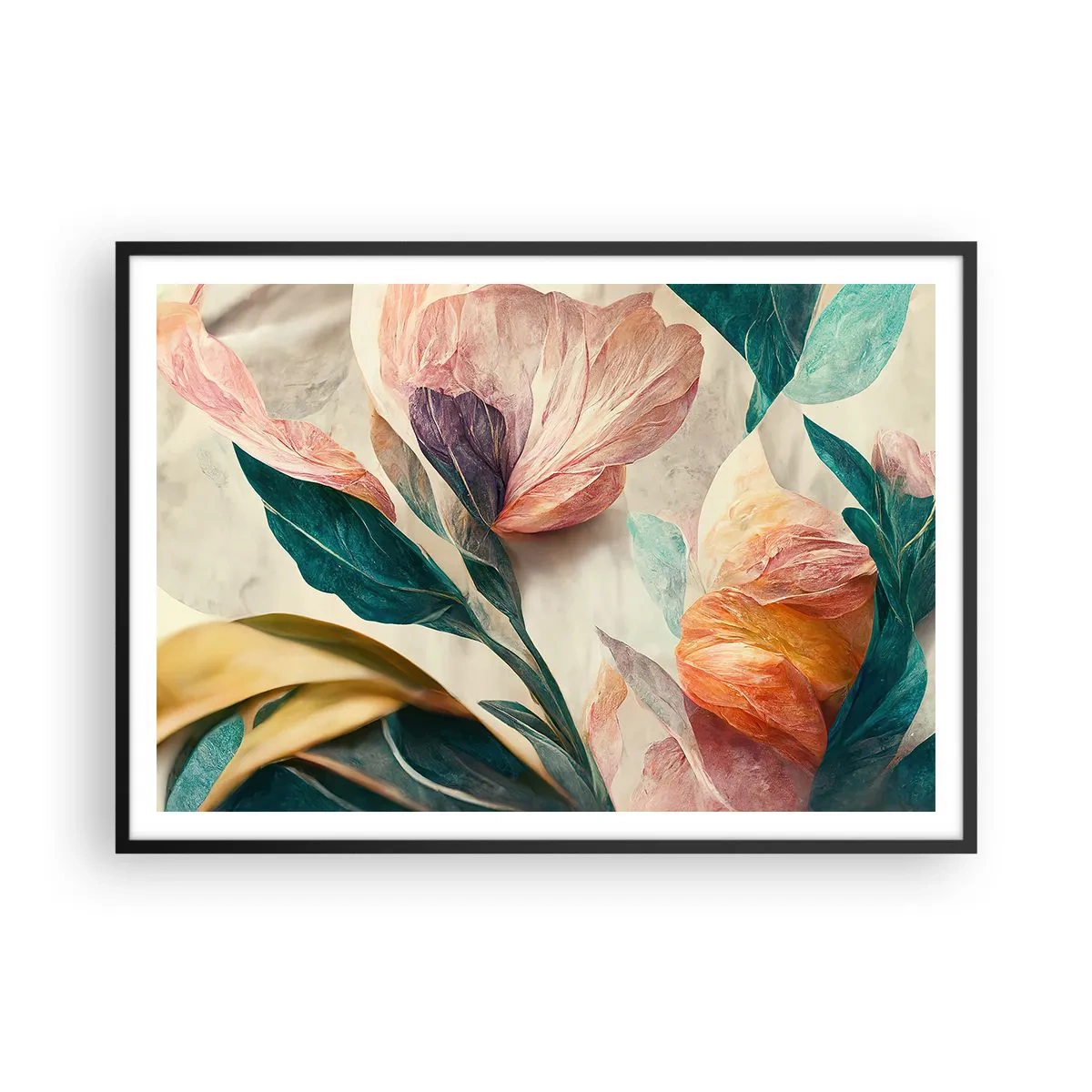 Poszter fehér keretben - A déli szigetek virágai - 100x70 cm