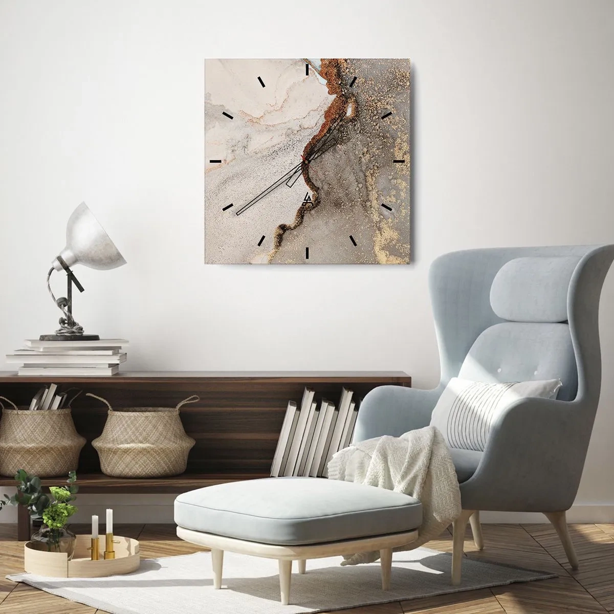 Falióra, Óra - A színek határán - 40x40 cm