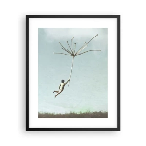 Poszter fehér keretben - Sárkányrepülők, pitypangok, szél - 40x50 cm