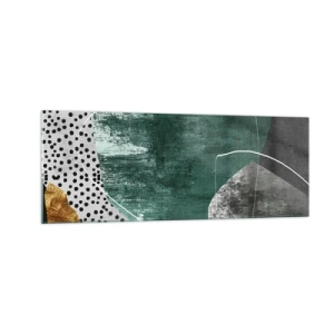 Üveg kép - Színes absztrakció aranypehellyel - 140x50 cm