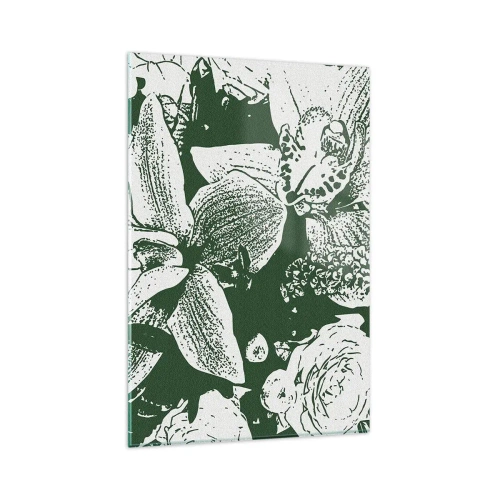 Üveg kép - Csokor - a zöld világa - 80x120 cm