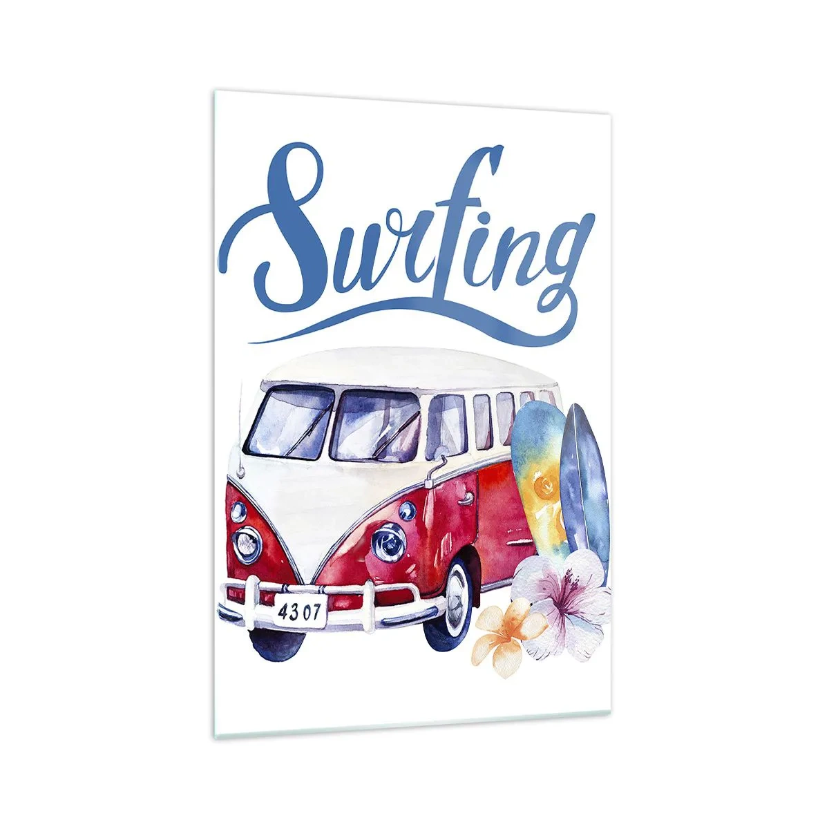 Üveg kép - Uborka - klasszikus egy szörfös számára - 70x100 cm