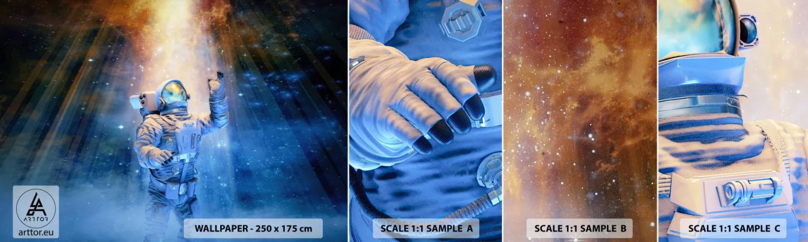 Fotótapéta Minta Standard Eco - Végül a célban - Absztrakció, Űrhajós, Világegyetem - 100x30 cm