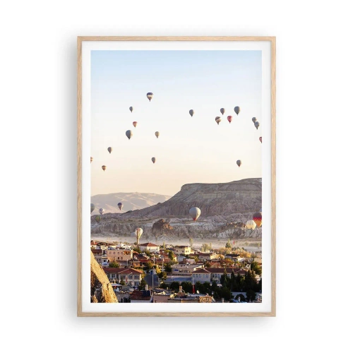 Poszter világos tölgy keretben - Mint a hajók az égen - 70x100 cm