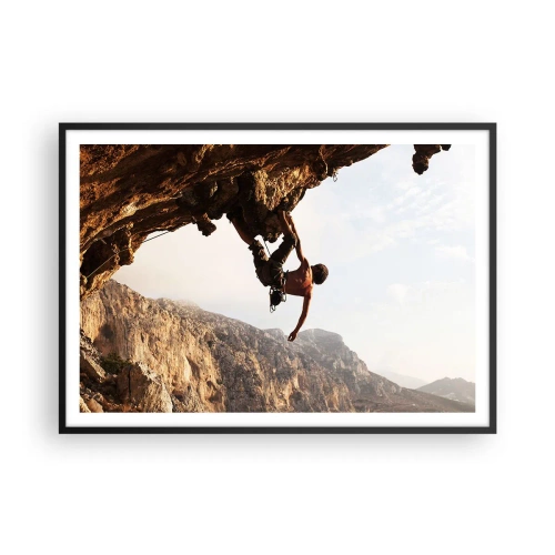 Poszter fehér keretben - A világ egy szikladarabon összezsugorodott egy kézben  - 100x70 cm