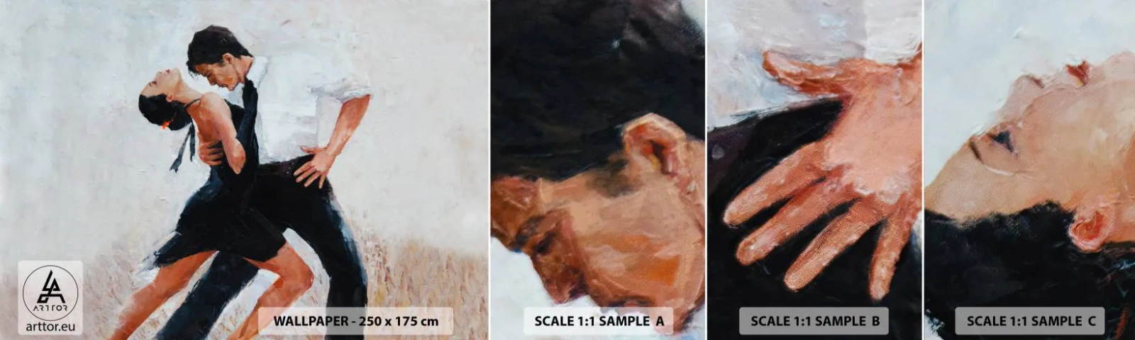 Fotótapéta Minta Öntapadós Deluxe Sticker - Álmaim és kívánságaim tangója - Absztrakció, Tánc, Tangó - 100x30 cm