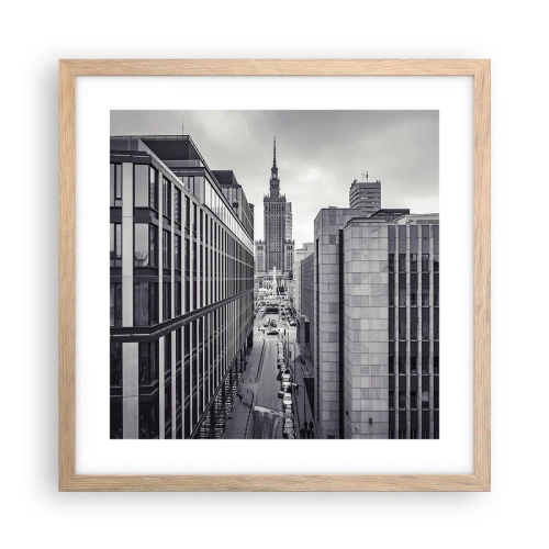 Poszter világos tölgy keretben - Varsói völgy - 40x40 cm