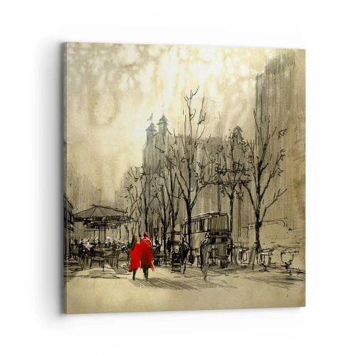 Vászonkép - Egy randevú a londoni ködben - 70x70 cm