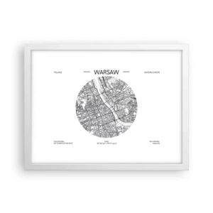 Poszter fekete keretben - Varsó anatómiája - 40x30 cm