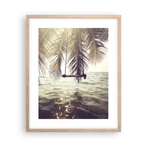 Poszter világos tölgy keretben - Tetszés szerint hintázhat a felhők között - 40x50 cm