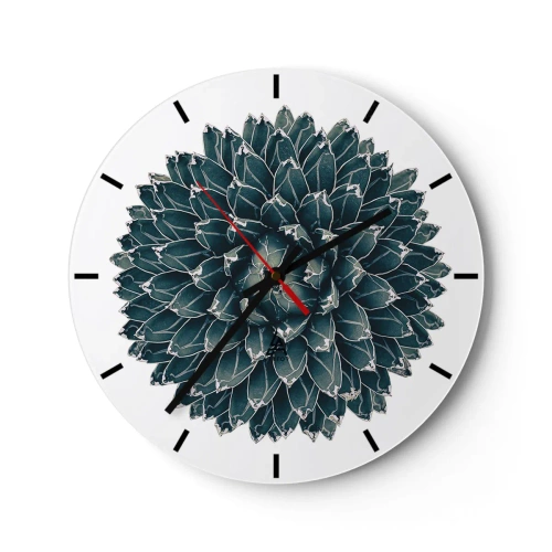 Falióra, Óra - Szimmetrikus pozsgás rozetta zöld árnyalatokban - 30x30cm - A sivatag csillaga - Modern fali dekoráció nappalihoz, konyhához és hálószobához ARTTOR