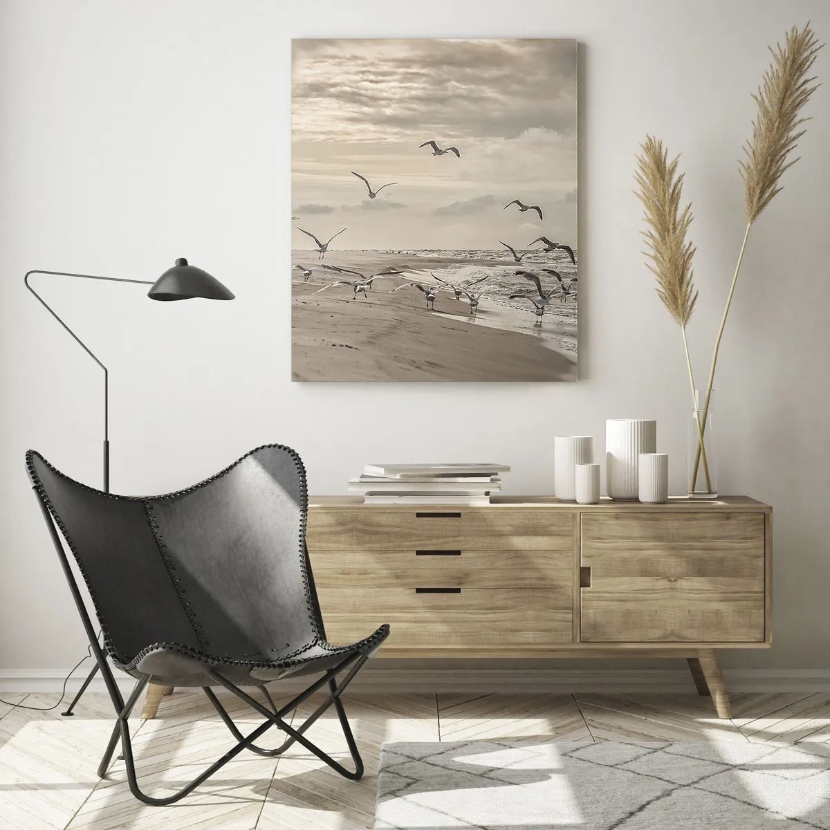 Üveg kép - A tenger hangja, a madarak éneke - 70x100 cm