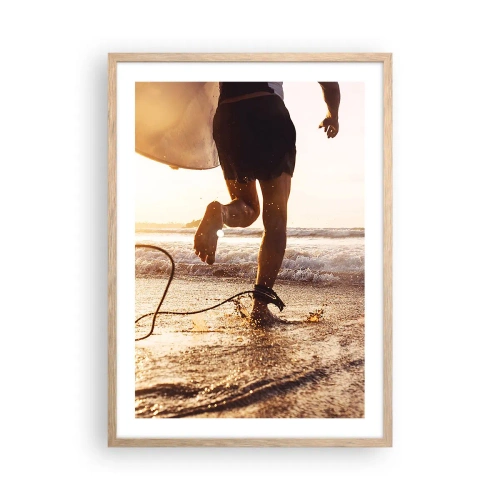 Poszter világos tölgy keretben - A hullám felé - 50x70 cm