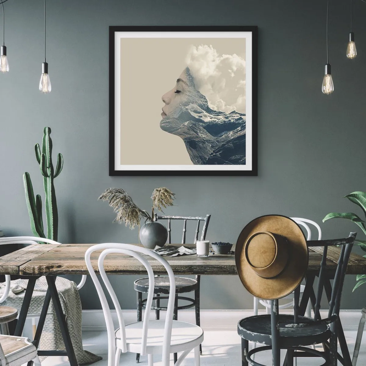 Poszter fehér keretben - Az elemek szépsége - 50x50 cm