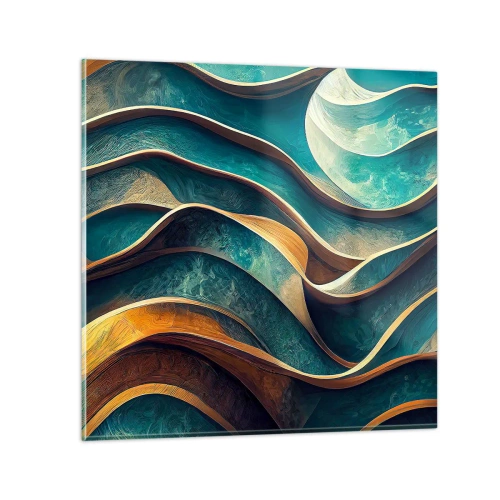Üveg kép - Kék kanyarulatok - 50x50 cm