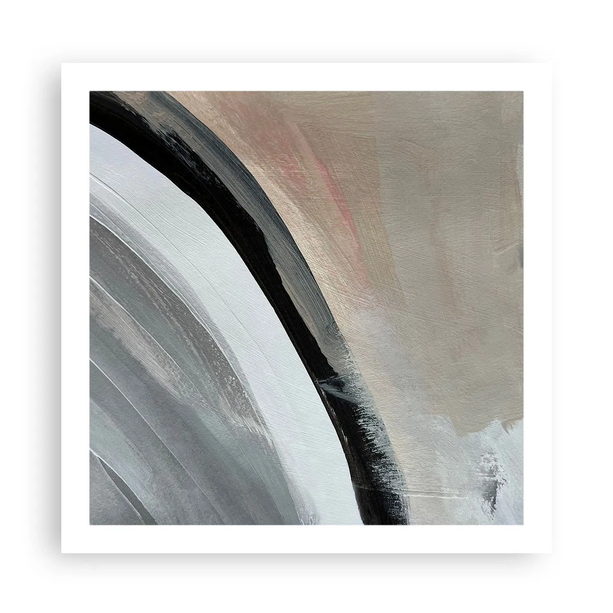 Poszter - Kompozíció: a fekete és szürke íve - 60x60 cm