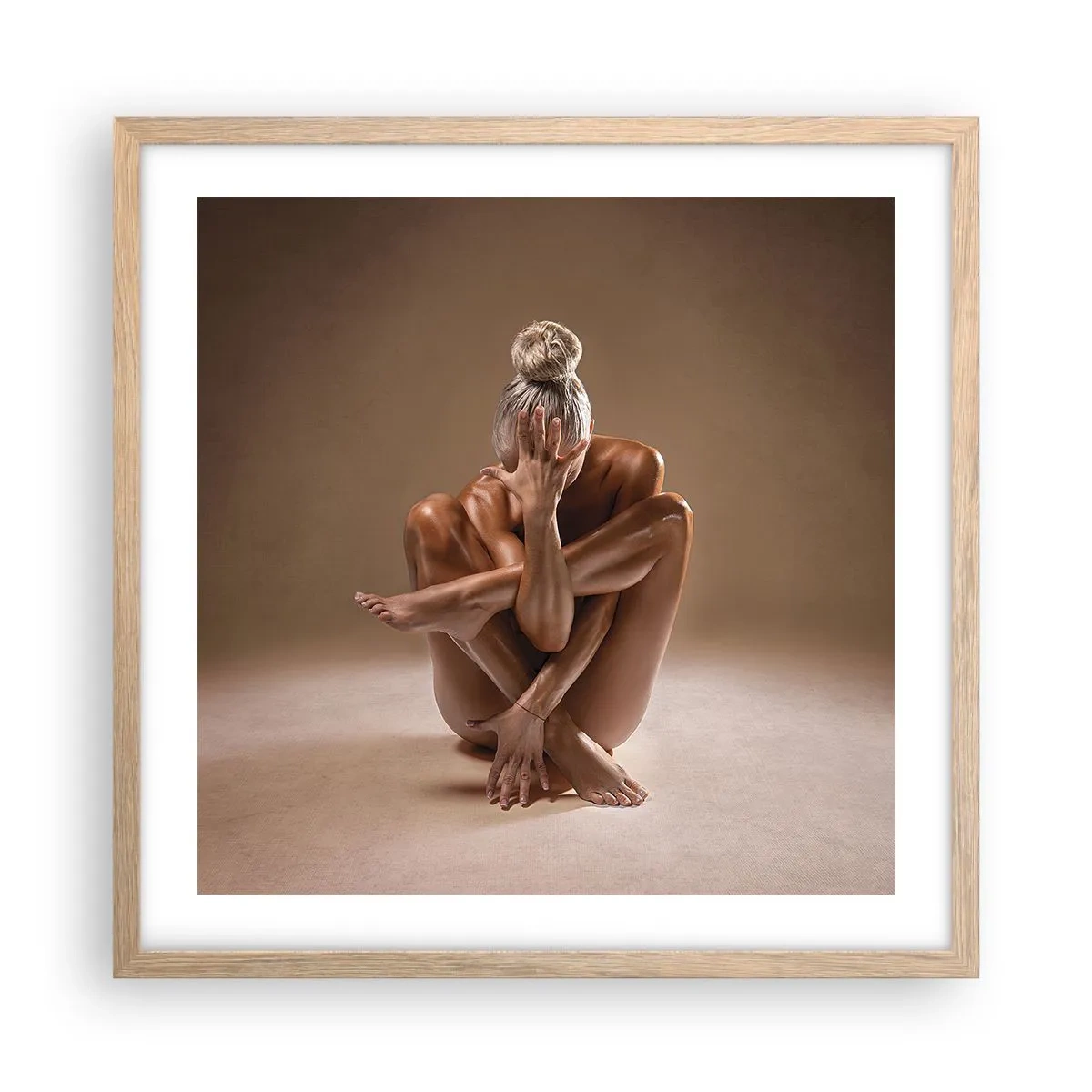 Poszter világos tölgy keretben - A test és a lélek egysége - 50x50 cm